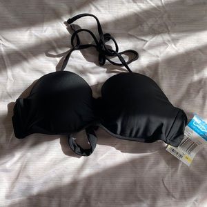 Black Bandeau Bikini Top - M